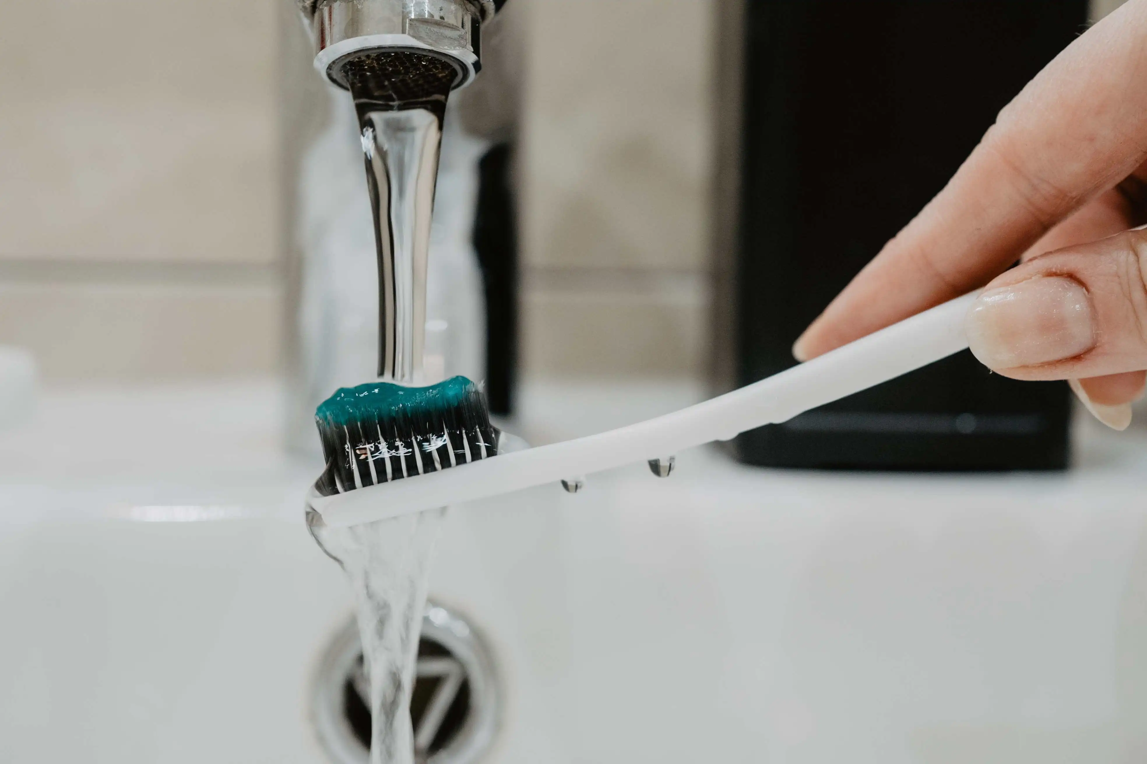 toothbrush and a toothpaste Avoid abrasive toothpaste